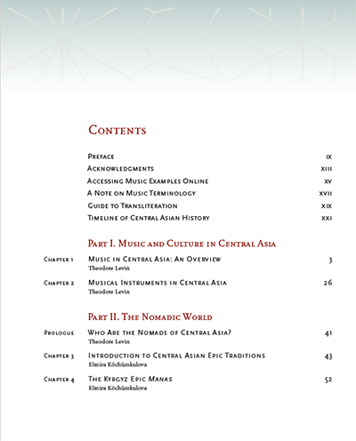 Download The Music of Central Asia Table of Contents